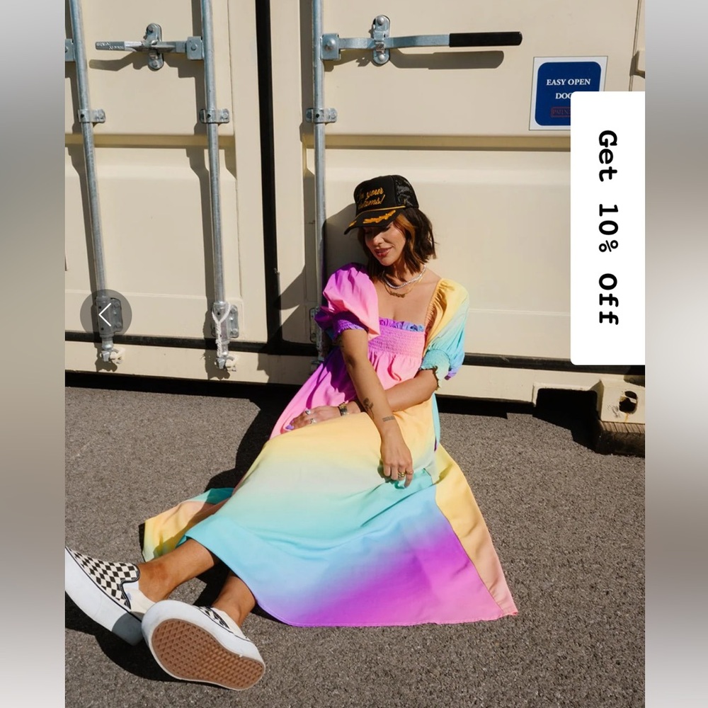 DRESSED IN LALA Smocked Rainbow Dress